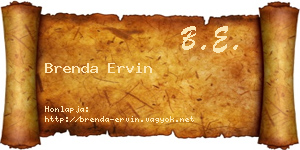 Brenda Ervin névjegykártya
